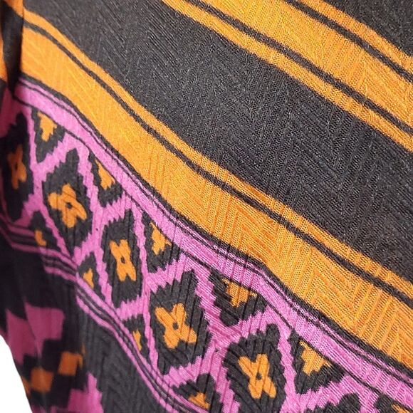 Hale Bob X-Small Multi Color Print All Viscose Blouse Long Sleeves Tie Placard - Picture 14 of 16